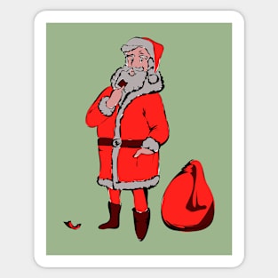 Santa Claus eats sweets Sticker